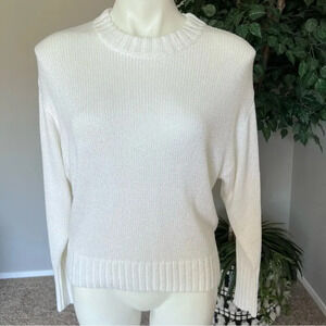 Something Navy Crewneck Sweater White